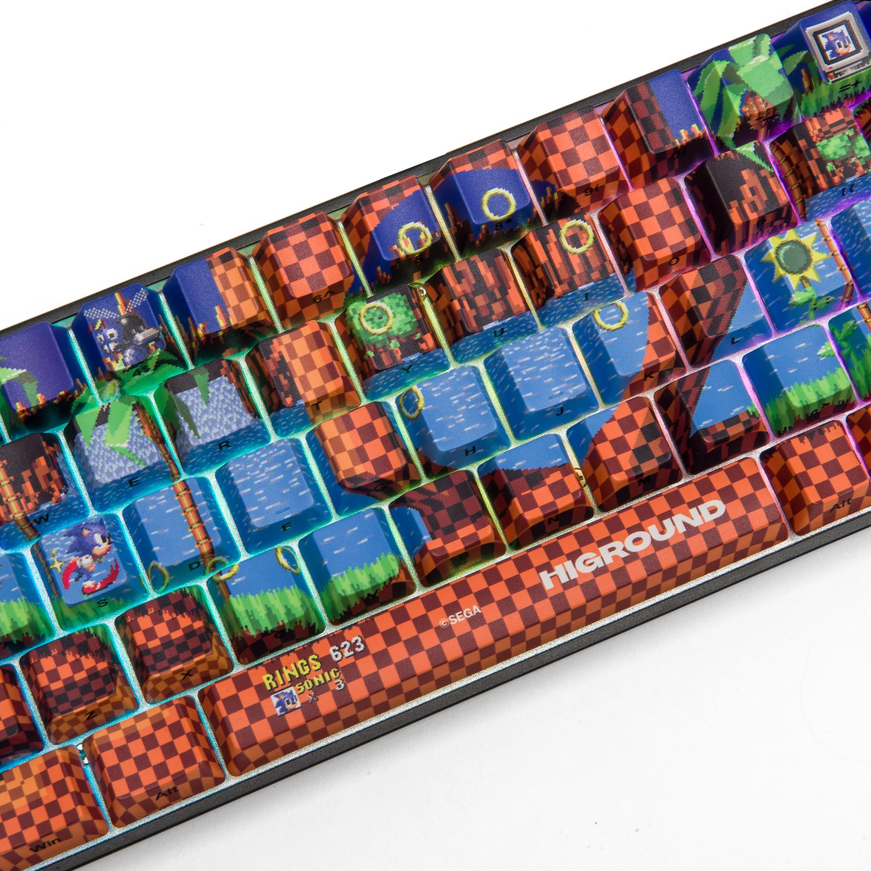 Sonic x Higround Green Hill Zone 68 Keycap set - 65% Size - Image 4